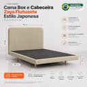 Ver imagem 4 de Cama Box Base Casal com Cabeceira Zaya 138x188 Flutuante Estilo Japonesa Linho Bege - Desk Design