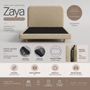 Ver imagem 3 de Cama Box Base Casal com Cabeceira Zaya 138x188 Flutuante Estilo Japonesa Linho Bege - Desk Design
