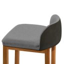 Ver imagem 3 de Banqueta Ônix Resistente até 120kg – Madeira Eucalipto e Tecido Linho Preto