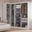 Ver mais imagens de Guarda-Roupa de Canto Modulado 7 Portas Paris Branco