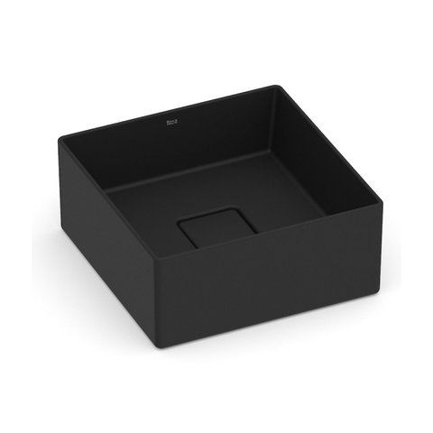 Cuba de Apoio 30x30cm sem Mesa T3 Terra Preto/Matte Black Roca