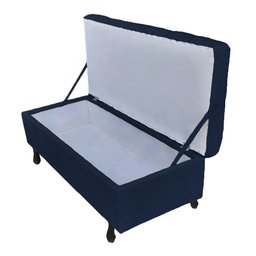 Recamier Bau Bia 80cm Suede Azul Royal - Dominic Decor - 3