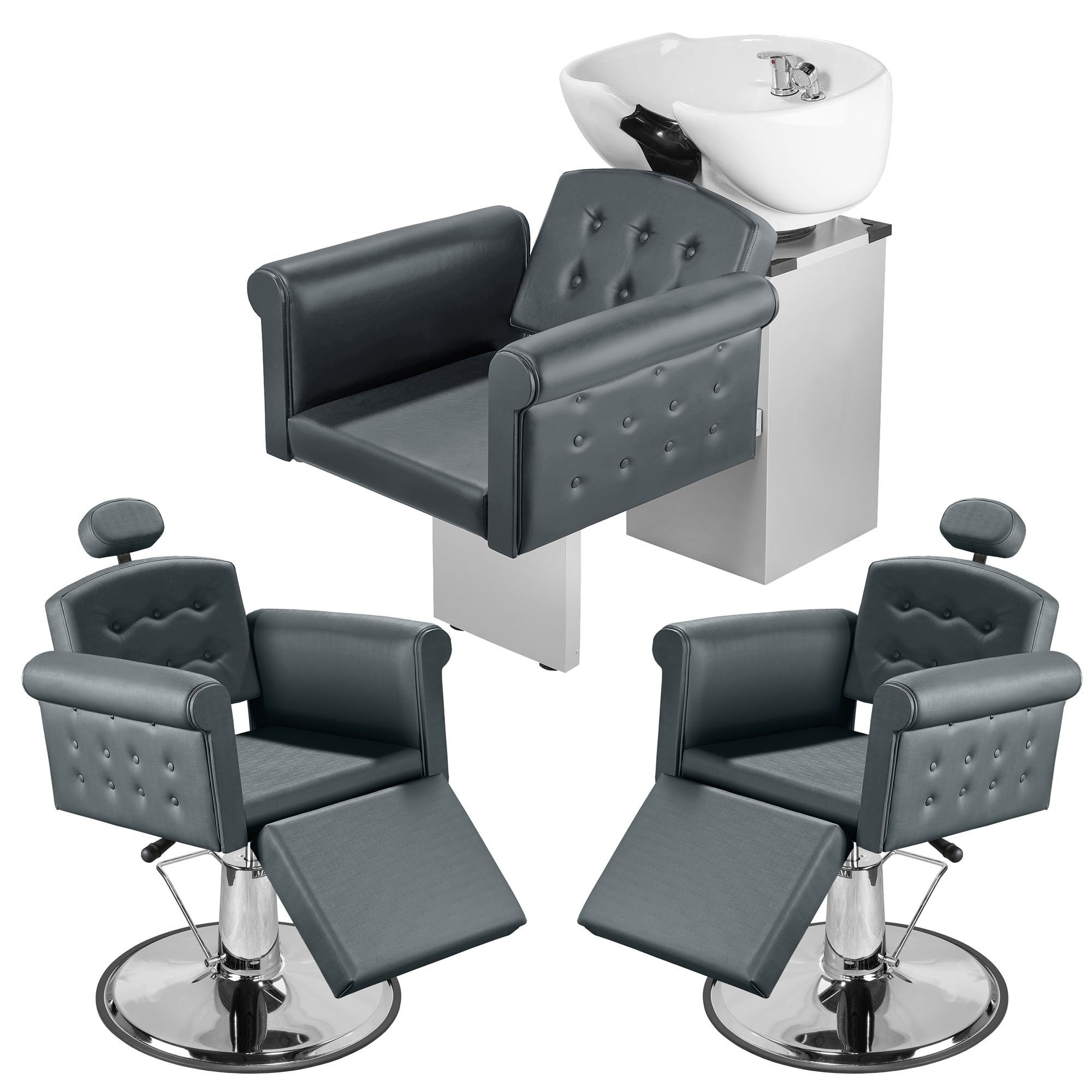 KIT Elegance Lavatório e Duas Poltronas - Marri Elegance Lavatório e Poltrona Grafite Factor - 1