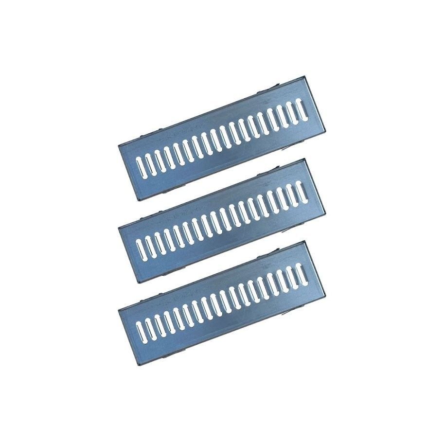 Kit 3 Ralo Grelha Linear e Caixilho Aço Galvanizado 15x50cm