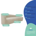 Ver imagem 5 de Recamier Curvo Orgânico 180cm 3 Lugares Lado Direito para Sala de Estar em Linho Paris