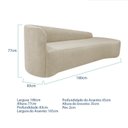 Ver imagem 3 de Recamier Curvo Orgânico 180cm 3 Lugares Lado Direito para Sala de Estar em Linho Paris Bege