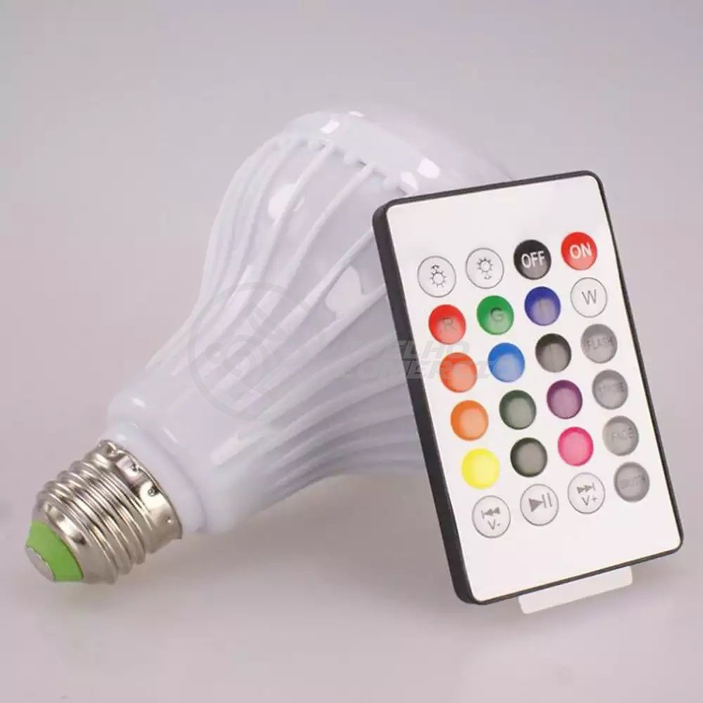 Lâmpada Led 12w E27 Rgb Colorida com Caixa de Som Bluetooth e Controle Remoto - 1