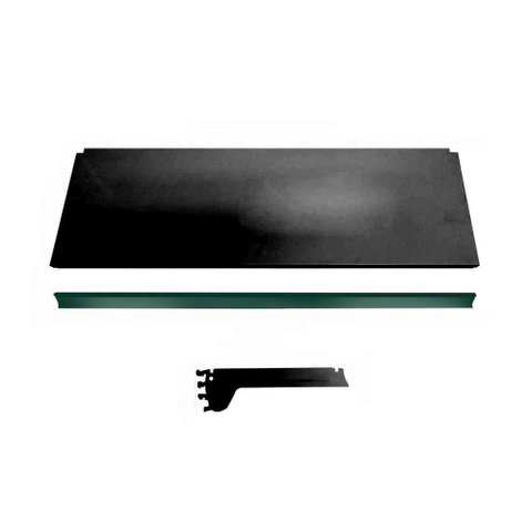 Bandeja Prateleira Ponta 30x73 Gôndolas New Plus Preto Porta Etiqueta Verde Sa Gôndolas