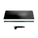 Ver imagem 1 de Bandeja Prateleira Ponta 30x73 Gôndolas New Plus Preto Porta Etiqueta Verde Sa Gôndolas