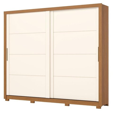 Guarda Roupa Casal 2 Portas Deslizantes 4 Gavetas Palace D237 Cinamomo Off White - Henn