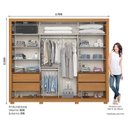 Ver imagem 3 de Guarda Roupa Casal 2 Portas Deslizantes 4 Gavetas Palace D237 Cinamomo Off White - Henn