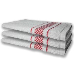 3 Panos de Prato Atoalhado Felpudo 370g/m² Premium Vermelho - 1