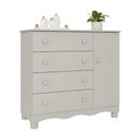 Ver imagem 2 de Cômoda Infantil 95cm 1 Porta e 4 Gavetas Dengo Multimóveis MP4439 - Off White