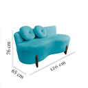 Ver mais imagens de Namoradeira Sofá Feijão Lounge 120cm Orgânica Veludo Azul Turquesa