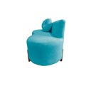 Ver imagem 5 de Namoradeira Sofá Feijão Lounge 120cm Orgânica Veludo Azul Turquesa