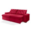 Ver imagem 1 de Sofá Retrátil e Reclinável 2.10m Estilo Estofados - Europa com Softgel D33 Velupluma "vermelho"