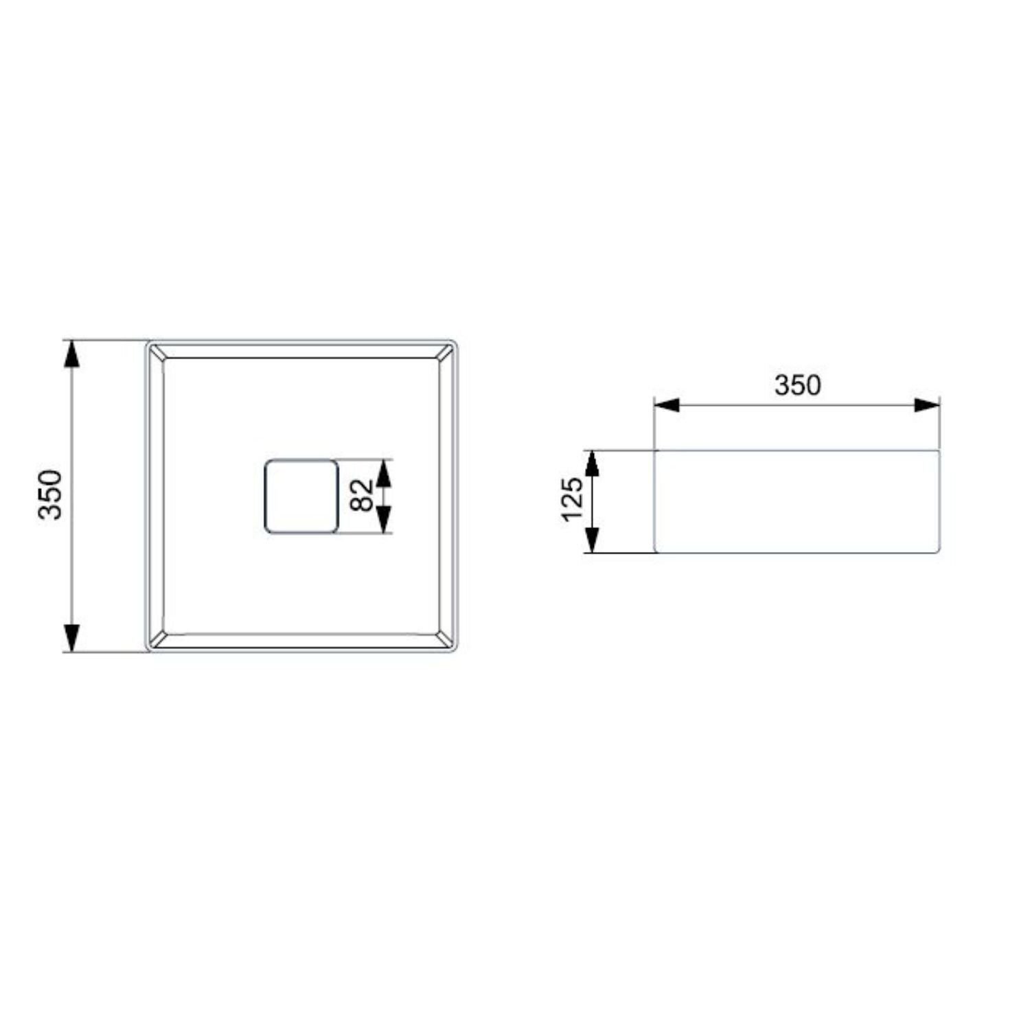Cuba de Apoio 35cm X 35cm sem Mesa T4 Terra Roca - 2