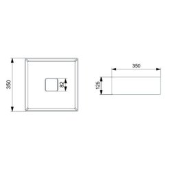 Cuba de Apoio 35cm X 35cm sem Mesa T4 Terra Roca - 2