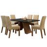 Conjunto Sala de Jantar Madesa Vanessa Mesa Tampo de Vidro com 6 Cadeiras Rustic/Preto/Imperial Cor: - 2