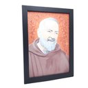 Ver imagem 1 de Quadro São Padre Pio Moldura Preta Simples