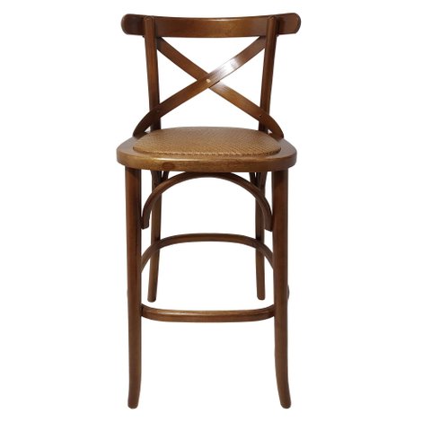Kit 4 Banquetas Alta Bistro Maciça Rattan Gourmet Luxo