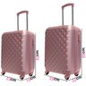 Kit Conjunto 2 Malas de Bordo Viagem Frasqueira Rosê Feminina Abs Rígida 4 Rodinhas 360° Cadeado - T - 2