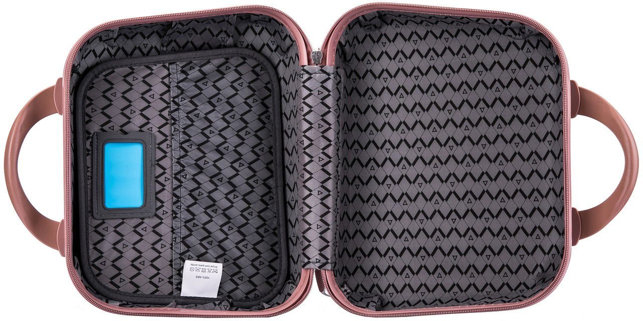Kit Conjunto 2 Malas de Bordo Viagem Frasqueira Rosê Feminina Abs Rígida 4 Rodinhas 360° Cadeado - T - 5