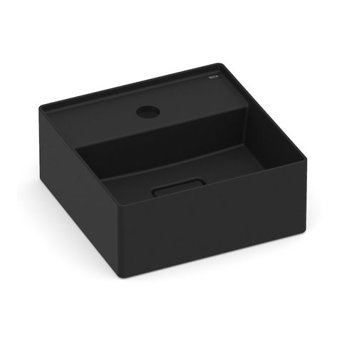 Cuba de Apoio 30x30cm com Mesa T7 Terra Preto/Matte Black Roca