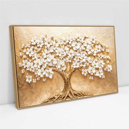 Quadro Decorativo Árvore com Flores Brancas Sala Quarto Casa Escritório - 2