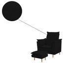 Ver imagem 3 de Poltrona de Amamentação e Puff Ariel Suede Preto Pés Palito Tana Decor