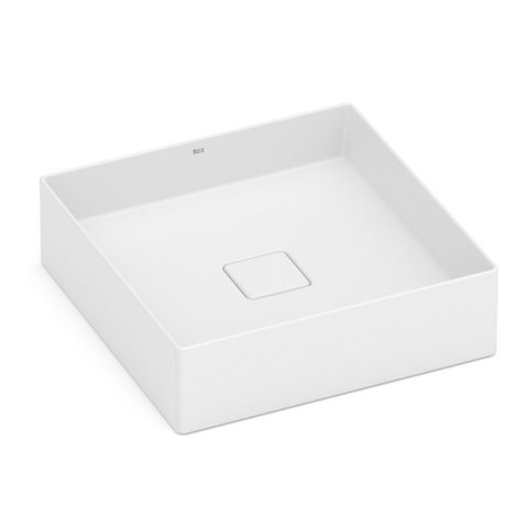 Cuba de Apoio 40x40cm sem Mesa T5 Terra Branco/Blanco Mate Roca
