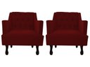 Ver imagem 1 de Kit 2 Poltronas Decorativa Julia Suede Marsala Pés Madeira Ms Decor