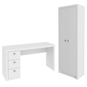 Ver imagem 2 de Mesa de Escritório com Armário 2 Portas 2 Peças Branco