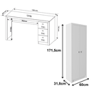 Ver imagem 4 de Mesa de Escritório com Armário 2 Portas 2 Peças Branco