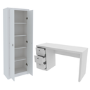 Ver imagem 3 de Mesa de Escritório com Armário 2 Portas 2 Peças Branco