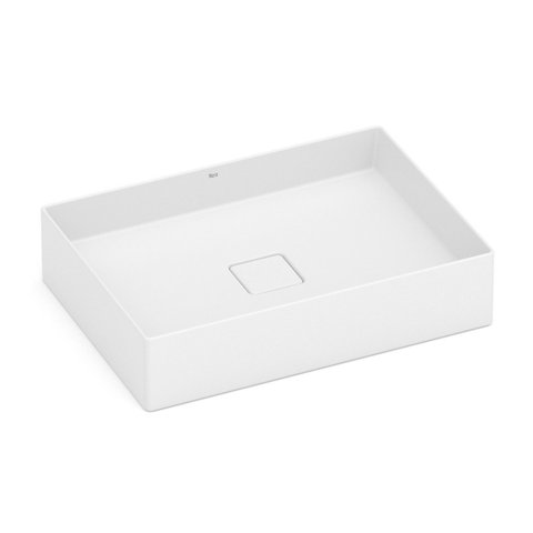 Cuba de Apoio Retangular 51cm x 36cm sem Mesa T6 Terra Roca Branco/Blanco Mate