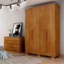 Ver imagem 1 de Guarda Roupa Quartzo 4 Portas 2 Gavetas com 6 Pés Clic Móveis