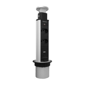 Torre de Tomada com 2 Tomadas + 2 Usb (tipo A+c) Retrátil Renna