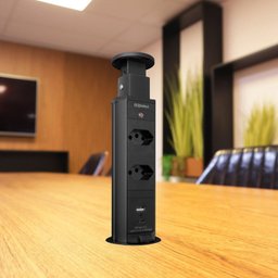 Torre de Tomada com 2 Tomadas + 2 Usb (tipo A+c) Retrátil Renna - 3