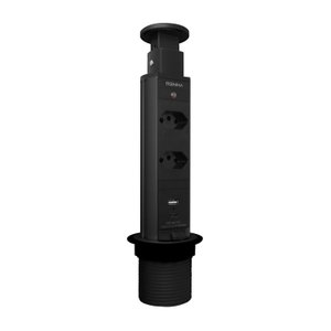 Torre de Tomada com 2 Tomadas + 2 Usb (tipo A+c) Retrátil Renna