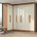 Ver imagem 1 de Guarda-Roupa de Canto Modulado 7 Portas Paris Off White/Cinamomo