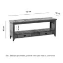Ver imagem 4 de Rack Aparador Ripado 1,5 m com 02 Gavetas Madeira Maciça