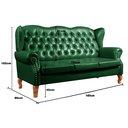 Ver imagem 4 de Sofá Imperador 3 Lugares Chesterfield Decoração Retrô Vintage - Couríssimo Verde