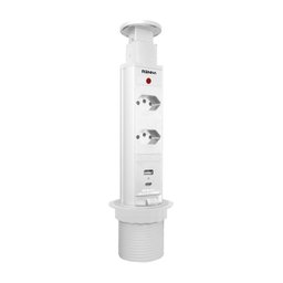 Torre de Tomada com 2 Tomadas + 2 Usb (tipo A+c) Retrátil Renna - 2