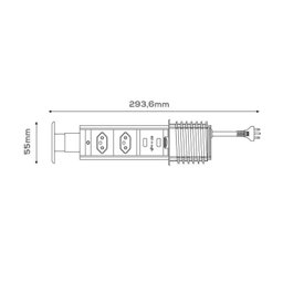Torre de Tomada com 2 Tomadas + 2 Usb (tipo A+c) Retrátil Renna - 4