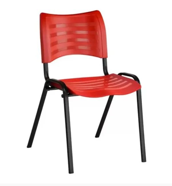 Cadeira Empilhável Fixa para Escritório Vermelha - Masticmol - 2002 - 1