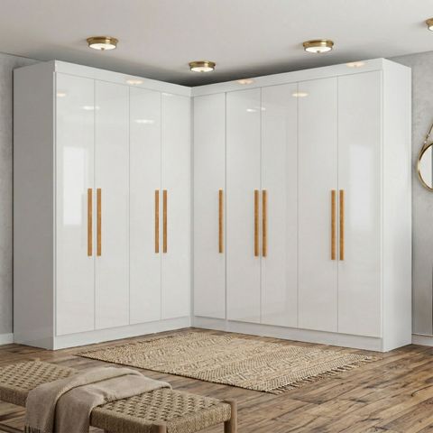 Guarda-roupa Modulado de Canto 9 Portas e 4 Gavetas Paris