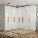 Ver imagem 1 de Guarda-Roupa Modulado de Canto 9 Portas e 4 Gavetas Paris Branco