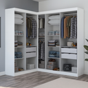Ver mais imagens de Guarda-Roupa Modulado de Canto 9 Portas e 4 Gavetas Paris Branco