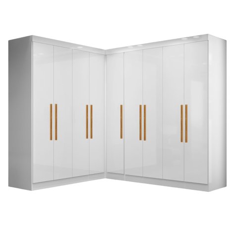 Guarda-roupa Modulado de Canto 9 Portas e 4 Gavetas Paris